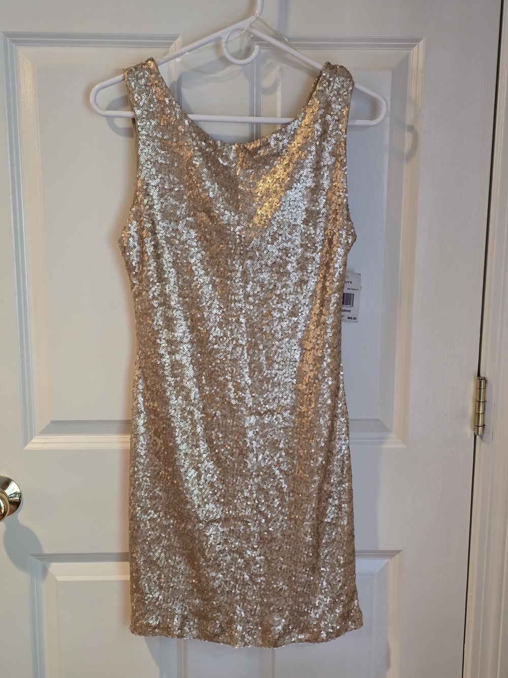 Crystal Doll Gold Sequin Sleeveless Mini Dress